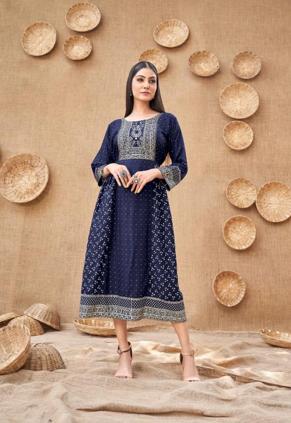 Kanak Mehak Designer Round Flair Kurtis Edition